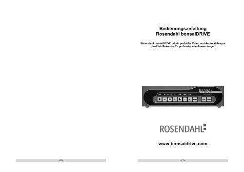 Bedienungsanleitung Rosendahl bonsaiDRIVE - SINUS Event ...