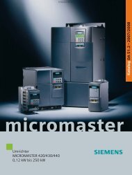 Umrichter MICROMASTER 420/430/440 0,12 kW bis 250 kW ...