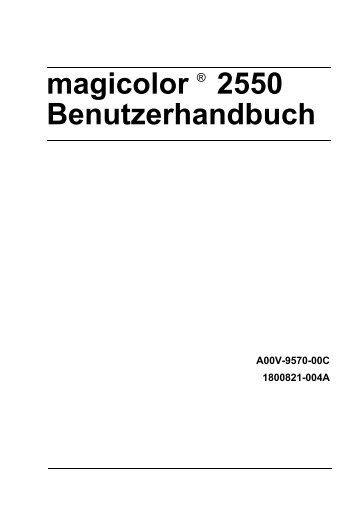 magicolor 2550 Benutzerhandbuch - Konica Minolta