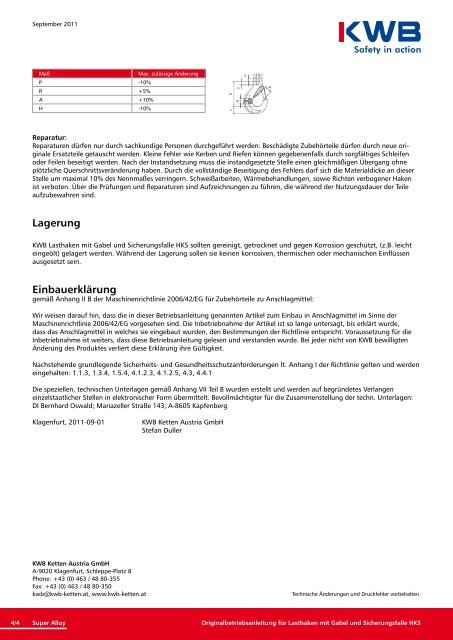 Lasthaken mit Gabel und Sicherungsfalle HKS downloaden ... - KWB