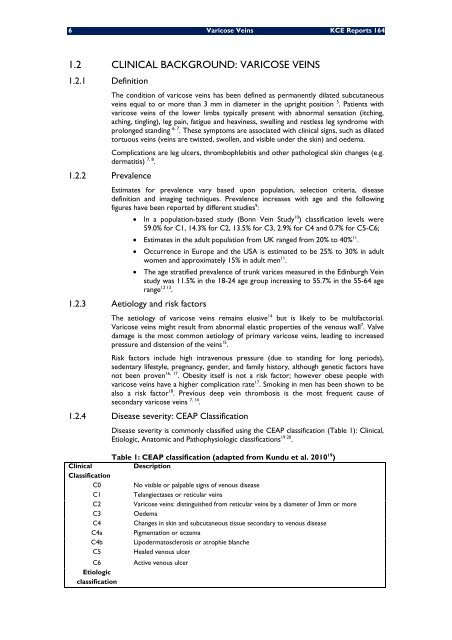 Diagnostic et traitement des varices des membres inférieurs - KCE