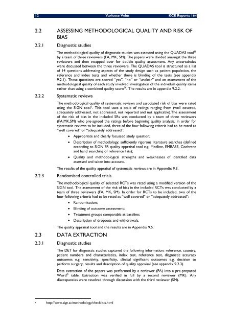 Diagnostic et traitement des varices des membres inférieurs - KCE