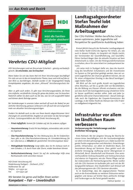 Nach der Landtagswahl KREISTEIL - CDU Kreisverband Rottweil