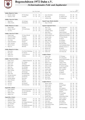 34.Internationales Feld - Bogenschützen 1972 Dahn eV
