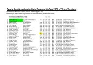 Deutsche Jahresbestenliste Bogenschießen 2009 - 70 m - Turniere