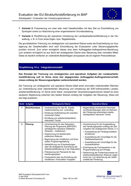 Evaluation zur Umsetzung der EU-Strukturfondsmittel im Rahmen ...