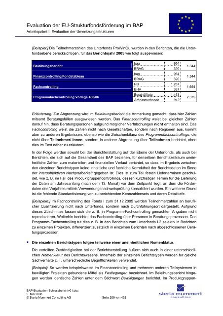 Evaluation zur Umsetzung der EU-Strukturfondsmittel im Rahmen ...