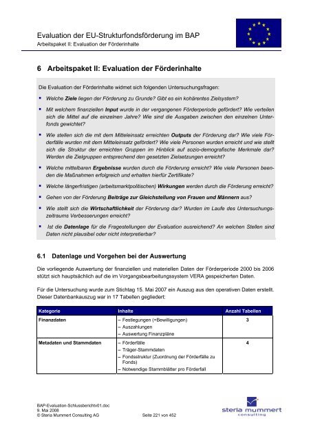 Evaluation zur Umsetzung der EU-Strukturfondsmittel im Rahmen ...