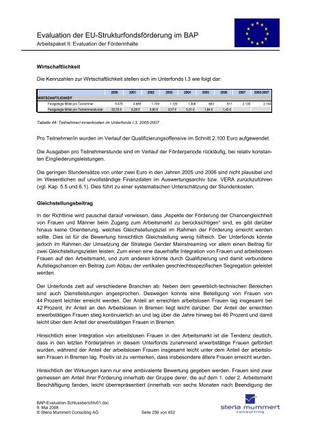 Evaluation zur Umsetzung der EU-Strukturfondsmittel im Rahmen ...