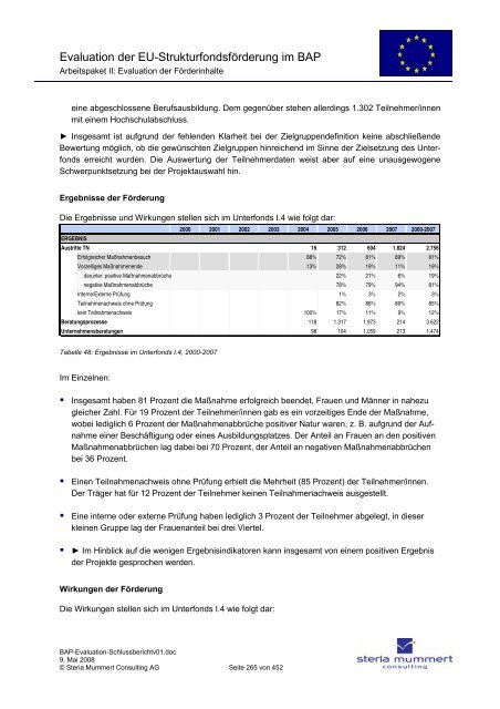 Evaluation zur Umsetzung der EU-Strukturfondsmittel im Rahmen ...