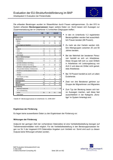 Evaluation zur Umsetzung der EU-Strukturfondsmittel im Rahmen ...