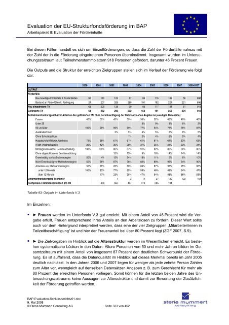 Evaluation zur Umsetzung der EU-Strukturfondsmittel im Rahmen ...