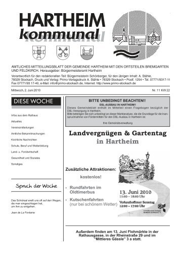 Landvergnügen & Gartentag in Hartheim - Gemeinde Hartheim