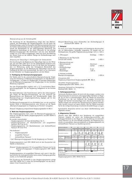 CONSAFIS Verglasungsrichtlinien - Schlatt