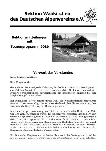 Sektionsmitteilungen 2010 - Alpenverein Waakirchen