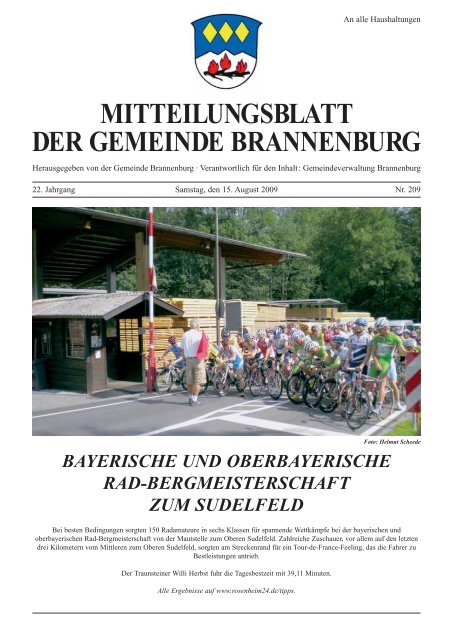 MITTEILUNGSBLATT DER GEMEINDE BRANNENBURG