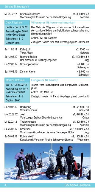 Veranstaltungs- und Kursprogramm - Sektion Rosenheim