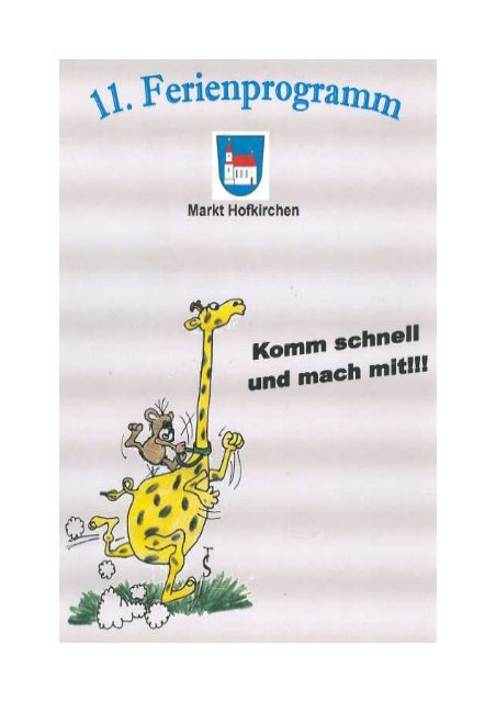 Gdeblatt 29 2012 Ferienprogramm - in Hofkirchen