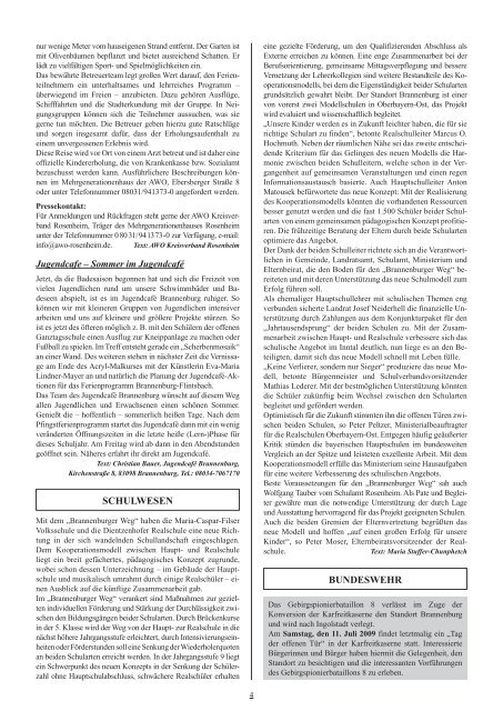 MITTEILUNGSBLATT DER GEMEINDE BRANNENBURG