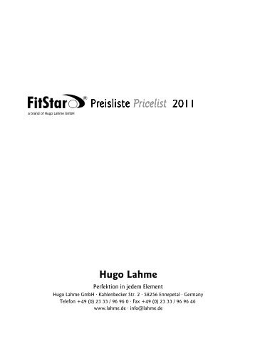 Pricelist - Hugo Lahme GmbH