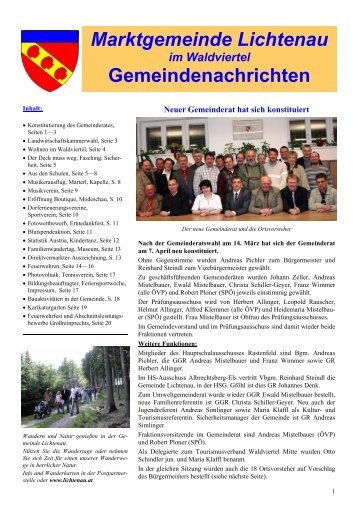 Marktgemeinde Lichtenau im Waldviertel Gemeindenachrichten