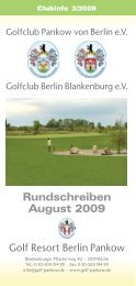 Clubinfo 3/2009 - Golf Resort Berlin Pankow