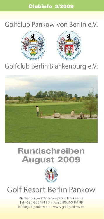 Clubinfo 3/2009 - Golf Resort Berlin Pankow