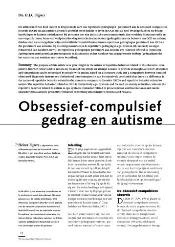 Obsessief-compulsief gedrag en autisme - Wetenschappelijk ...