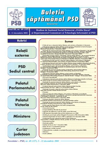 Buletin såptåmânal PSD - Fundatia Institutul Social Democrat Ovidiu ...