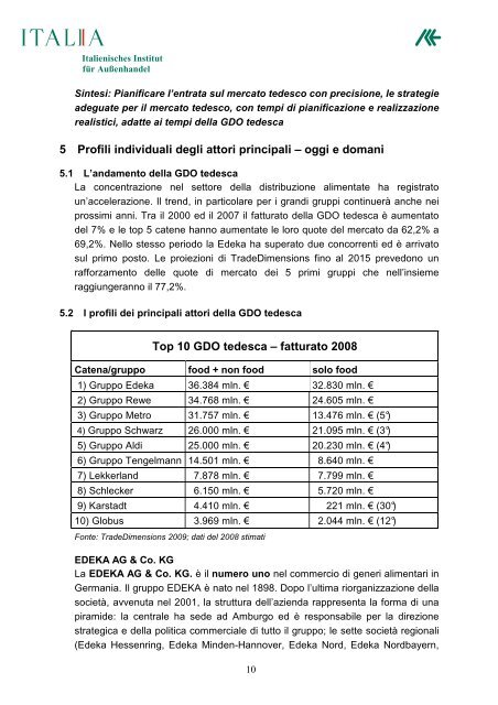 La GDO alimentare tedesca nel 2008/2009 - Ice