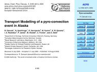 Transport Modelling of a pyro-convection event in Alaska - ACPD