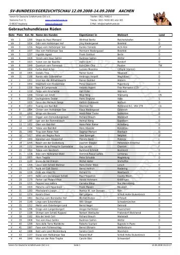 SV-BUNDESSIEGERZUCHTSCHAU 12.09.2008-14.09 ... - Jaquenetta