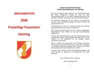 Jahresbericht 2008 Freiwillige Feuerwehr Göming