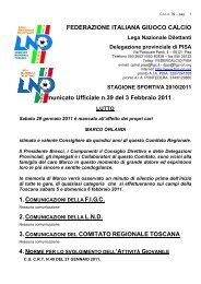 provvedimenti disciplinari - Figc - Comitato Regionale Toscana