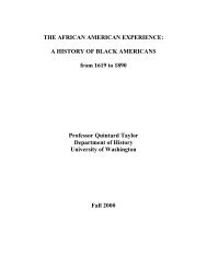 THE AFRICAN AMERICAN EXPERIENCE - College of Urban and ...