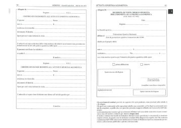 Modello A1 Certificato di idoneità sportiva