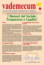 Vademecum, i numeri del sociale trasparenza e legalità - Fenalc