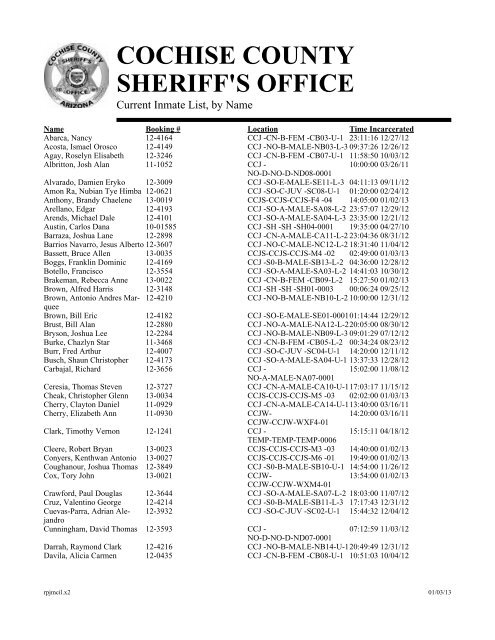 cochise county sheriff's office - Cochise County Government