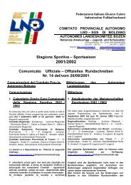 Stagione Sportiva â€“ Sportsaison Comunicato Ufficiale â€“ Offizielles ...