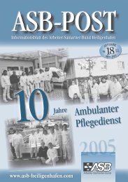 10Jahre Ambulanter Pfl egedienst - ASB Heiligenhafen