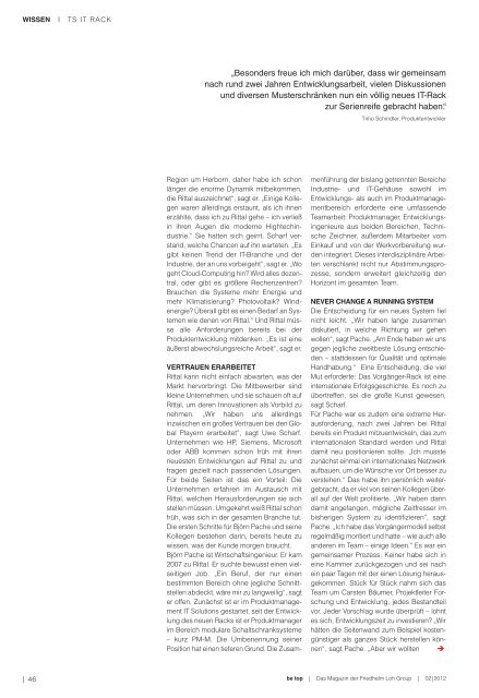 BeTop 2/2012 - Das Markenmagazin der Friedhelm Loh - Rittal