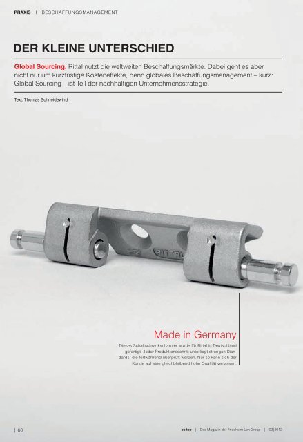 BeTop 2/2012 - Das Markenmagazin der Friedhelm Loh - Rittal