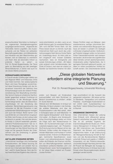 BeTop 2/2012 - Das Markenmagazin der Friedhelm Loh - Rittal