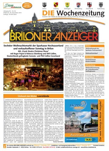 Nachrichten aus Brilon, Olsberg und Willingen - Briloner Anzeiger