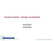 Grundkurs Syntax – Übungen und Semantik