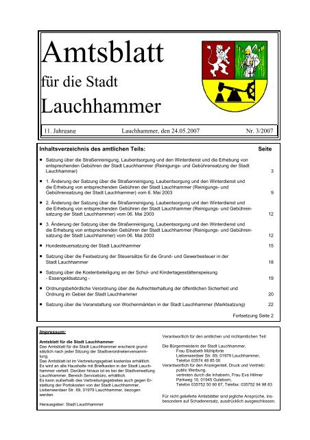 Amtsblatt 03/2007 - Stadt Lauchhammer