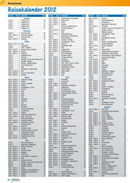 Jahresprogramm 2012 - Ehrlich Touristik