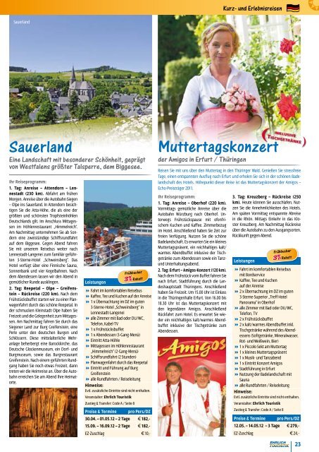 Jahresprogramm 2012 - Ehrlich Touristik