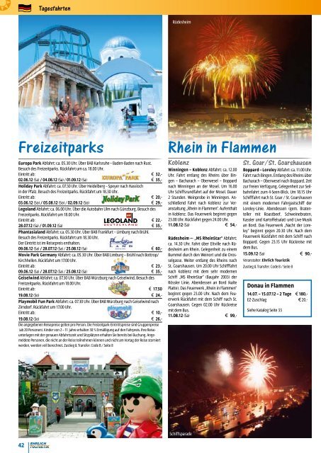 Jahresprogramm 2012 - Ehrlich Touristik