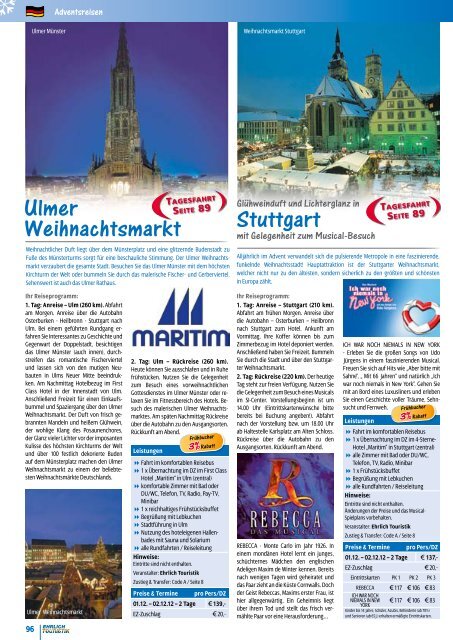 Jahresprogramm 2012 - Ehrlich Touristik